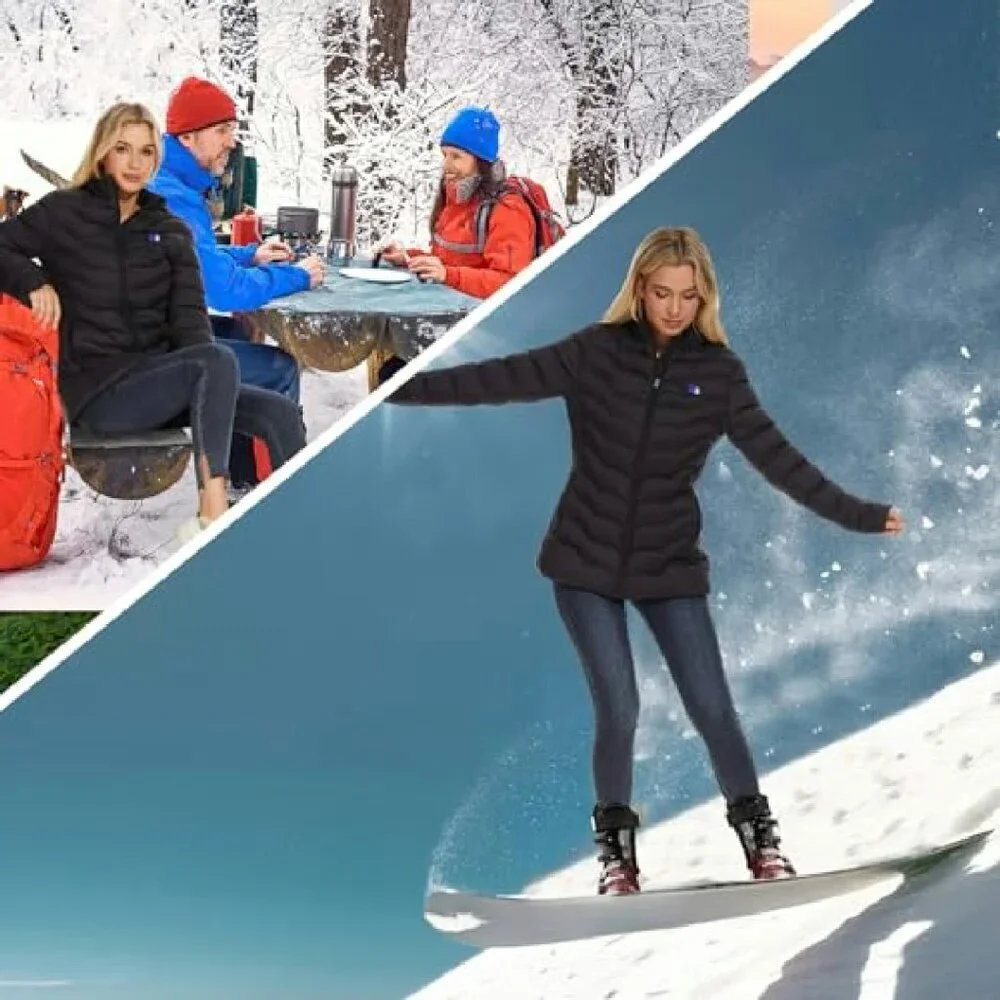 Women's Heated Jacket with Battery Pack, 8 Heating Zones, Water-Resistant